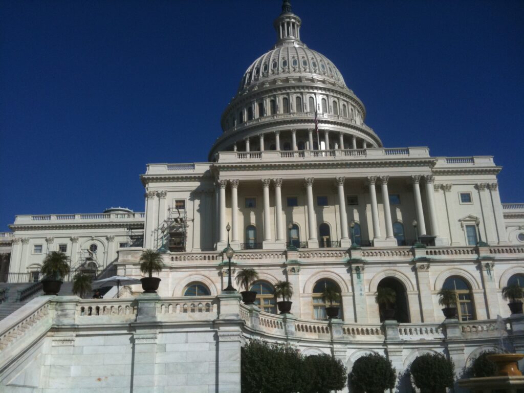 A picture of a government building, where decisions about science are made.